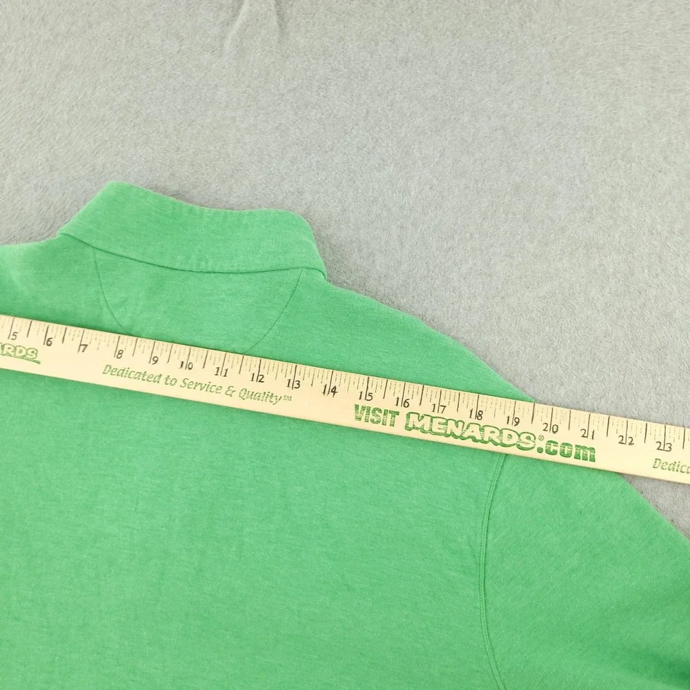 Polo Ralph Lauren Sweater Mens L Green Cotton Viscose 1/4 Zip Mock Neck Pullover